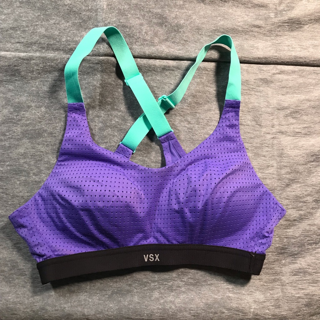 Vsx Purple Sports Bra With Teal Straps